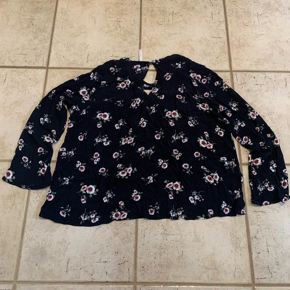 Grayson Threads Floral Keyhole Blouse XL - Picture 4 of 8